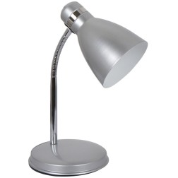 1950090-PL FLEXO METALICO SOBREMESA PLATA E14 25W