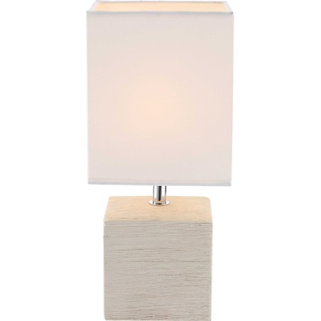 21675 LAMPARA SOBREMESA CERAMICA BEIGE 1XE14 40W GERI GLOBO