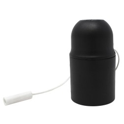 H038836 PORTALAMPARAS INTERRUPTOR LISO E27 NEGRO