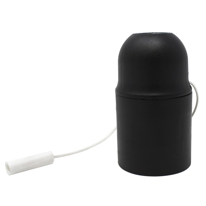 H038836 PORTALAMPARAS INTERRUPTOR LISO E27 NEGRO