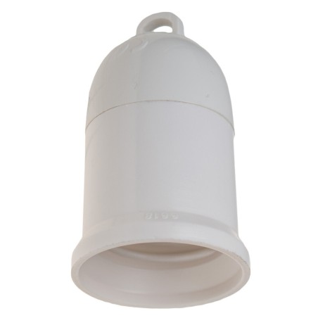 6618 BL PORTALAMPARAS LISO DE RESINA E27 BLANCO SO