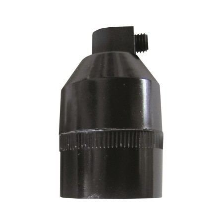 PORTALAMPARAS CONICO E27 NEGRO CON TORNILLO