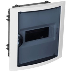 5108PF CAJA EMPOTRABLE 8 ELEMENTOS MARCO BLANCO Y PUERTA FUME 205x233x72mm- ARELOS SOLERA