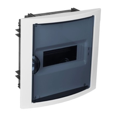 5108PF CAJA EMPOTRABLE 8 ELEMENTOS MARCO BLANCO Y PUERTA FUME 205x233x72mm- ARELOS SOLERA