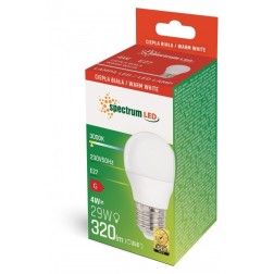 WOJ+13032_4W LAMPARA ESFERICA LED 4W E27 3000K 300Lm SPECTRUM