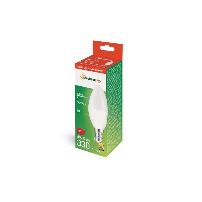 WOJ+14531 LAMPARA VELA LED 4W E14 3000K SPECTRUM WOJ+14531 LAMPARA VELA LED 4W E14 3000K SPECTRUM