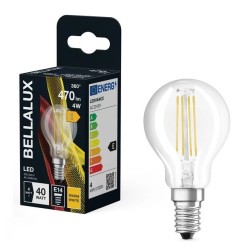 115316 LAMPARA ESFERICA FIL LED E14 4W 2700K BELLALUX