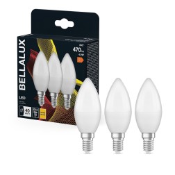595507 3u LAMPARA VELA LED E14 4,9W 2700K BELLALUX