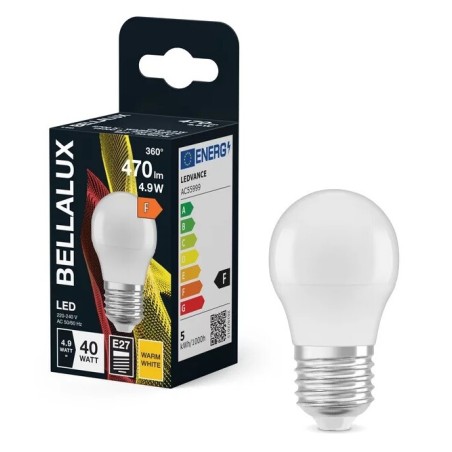 304130 LAMPARA ESFERICA LED E27 4,9W 2700K BELLALUX