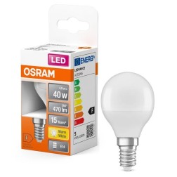 431096 LAMPARA ESFERICA LED E14 4,9W 2700K STAR OSRAM