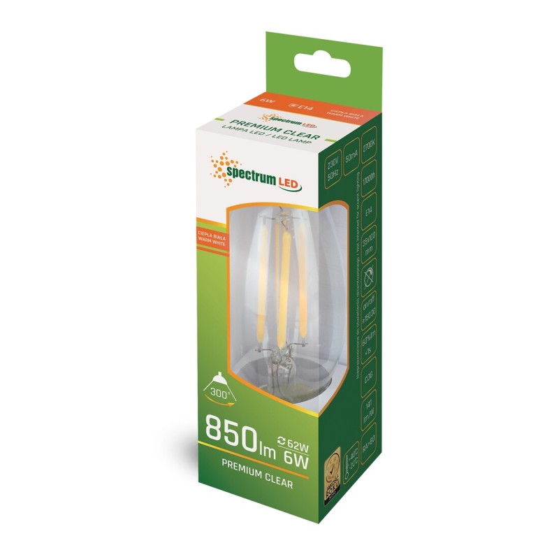 WOJ+14387 LAMPARA VELA LED CRISTAL 5,5W E14 2700K SPECTRUM WOJ+14387 LAMPARA VELA LED CRISTAL 5,5W E14 2700K SPECTRUM