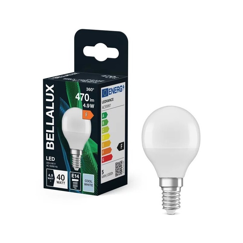 128309 LAMPARA ESFERICA LED 5,7W E14 4000K BELLALU