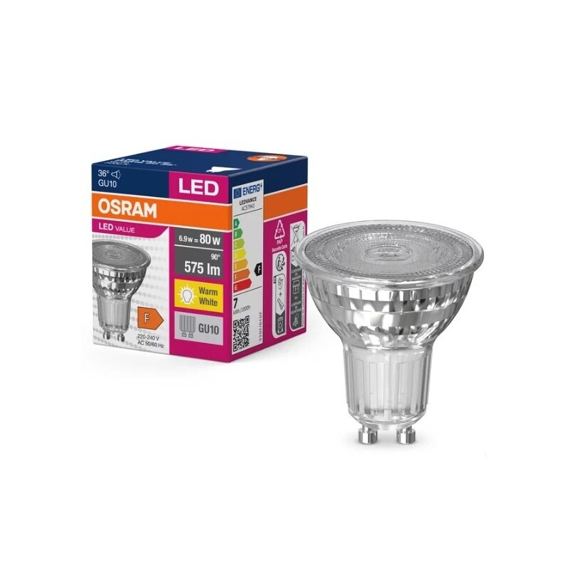054822 LAMPARA LED GU10 6,9W 3000K 36º VALUE