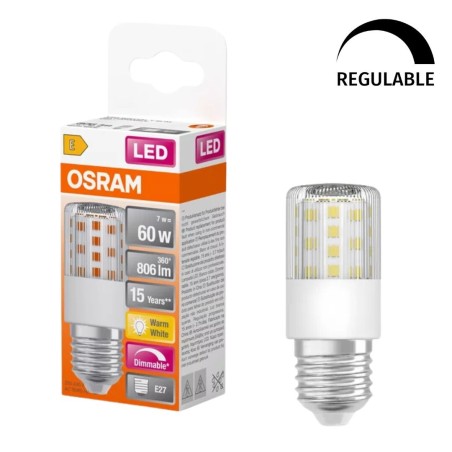 607347 LAMPARA TUBULAR LED REGULABLE E27 7,3W 2700K OSRAM