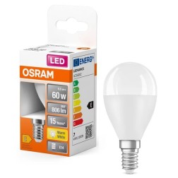 428522 LAMPARA ESFERICA LED E14 7,5W 2700K STAR OSRAM