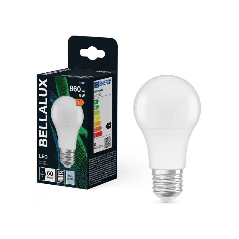 317668 LAMPARA STANDARD LED E27 8W 6500K BELLALUX