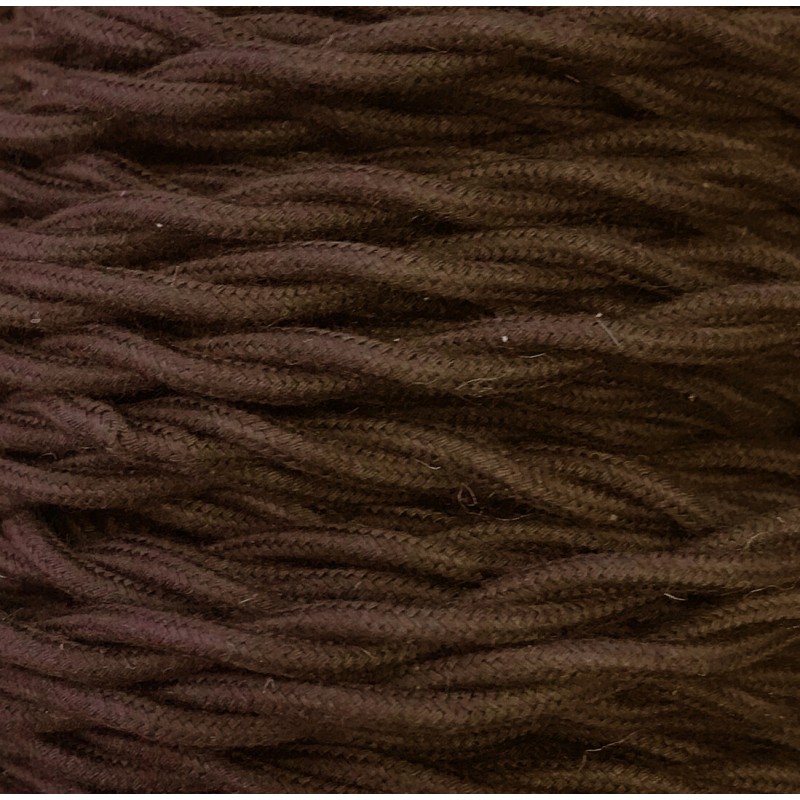 50m ROLLO CABLE TRENZADO ALGODON MARRON