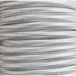 CIR62CTS73 5 MTS CABLE TEXTIL LISO BLANCO BRILLO