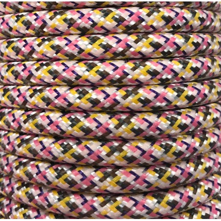CIR62PI05 5m CABLE TEXTIL ROSA PIXEL BRILLO