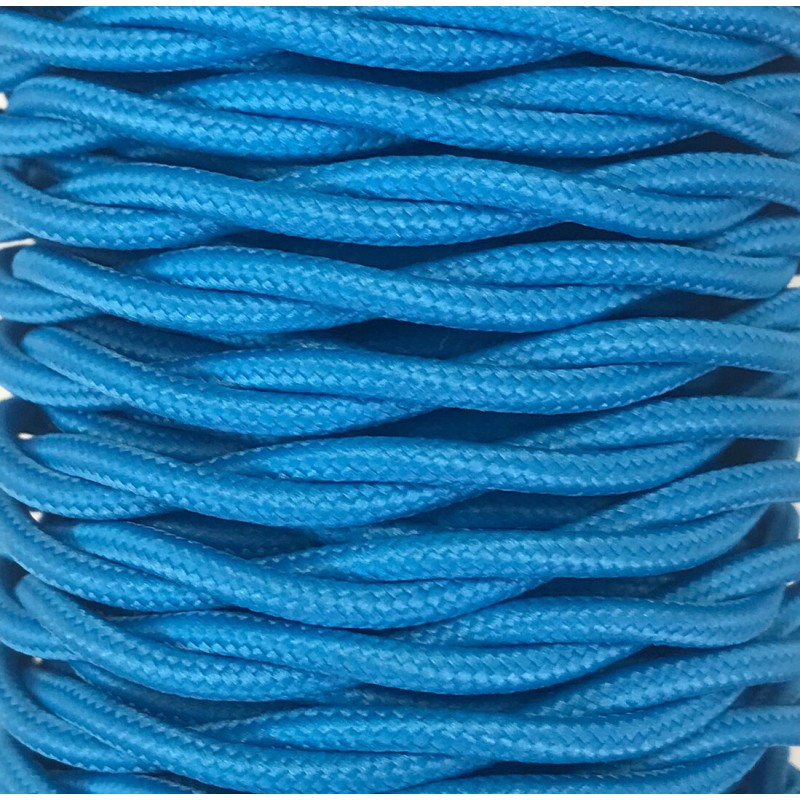 CABEXT2P04 5m CABLE TEXTIL TRENZADO AZUL TURQUESA