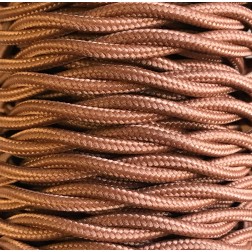 CABEXT2P11 25m CABLE TEXTIL TRENZADO MARRON
