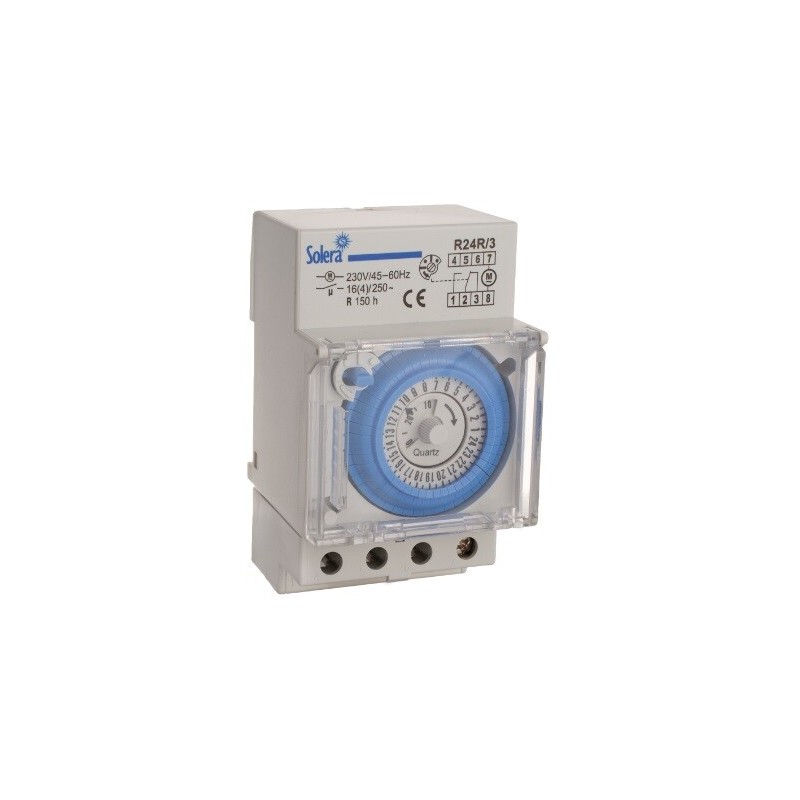 R24R-3 INTERRUPTOR HORARIO ANALOGICO 24H 3 MODULOS SOLERA