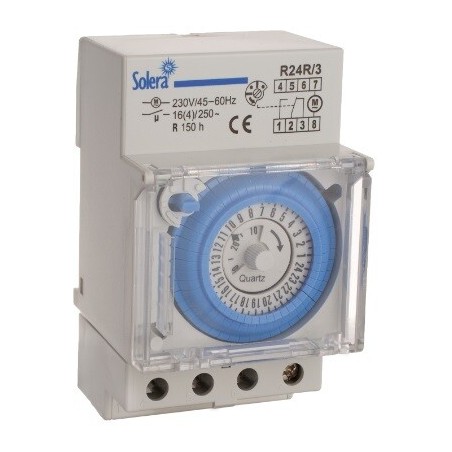 R24R-3 INTERRUPTOR HORARIO ANALOGICO 24H 3 MODULOS SOLERA