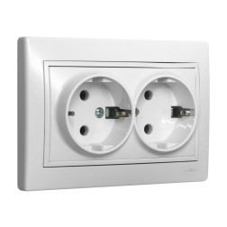ERP602U BASE DOBLE SCHUKO 2P+T BLANCA SERIE EUROPA
