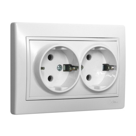 ERP602U BASE DOBLE SCHUKO 2P+T BLANCA SERIE EUROPA
