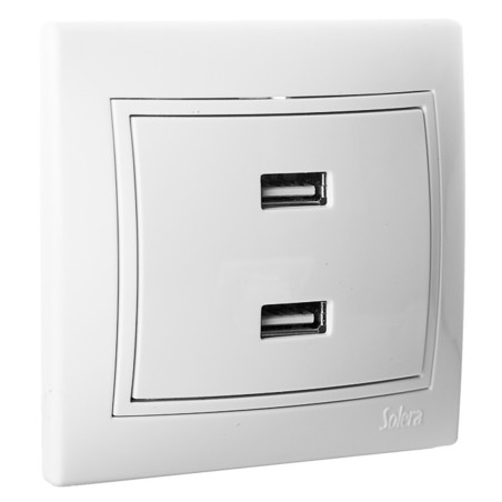 ERP2USBU CARGADOR DOBLE USB 2x2,1A BLANCO SERIE EUROPA SOLERA