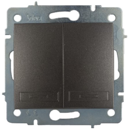 ERP12NGQC DOBLE INTERRUPTOR-CONMUTADOR GRAFITO SERIE EUROPA SOLERA