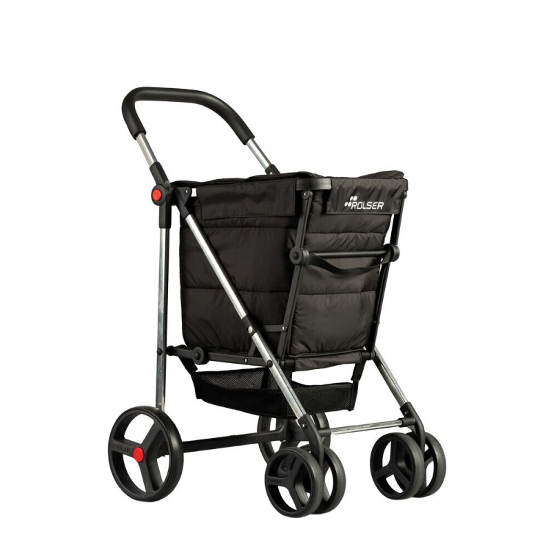 BAS001 CARRO COMPRA BASKET POLAR PLEGABLE 4 RUEDAS NEGRO ROLSER BAS001 CARRO COMPRA BASKET POLAR PLEGABLE 4 RUEDAS NEGRO ROLSER