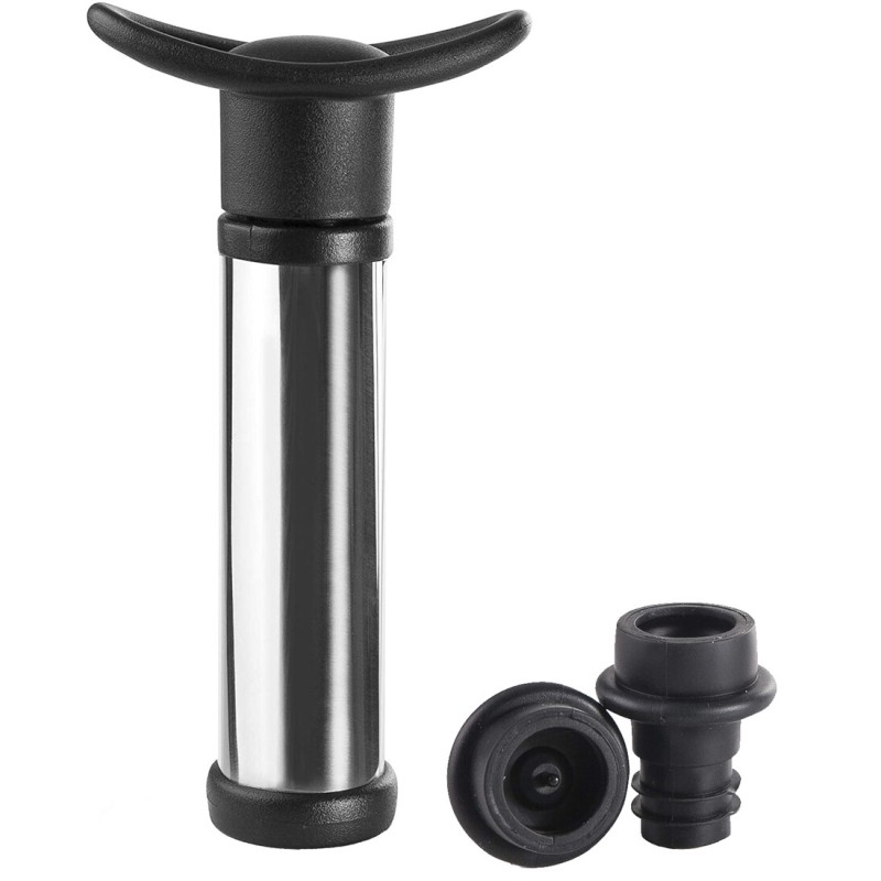 695032 BOMBA DE VACIO INOX PARA BOTELLAS + 2 TAPONES IBILI
