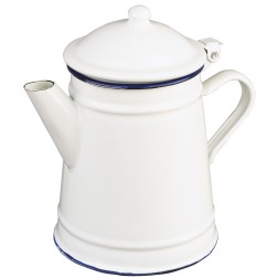 903210 CAFETERA CONICA ESMALTADA 1L BLANCA IBILI