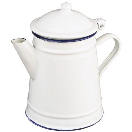 903210 CAFETERA CONICA ESMALTADA 1L BLANCA IBILI