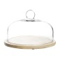 715526 QUESERA DE CRISTAL CON BASE DE MADERA 26cm IBILI