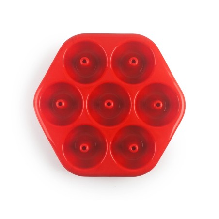 876050 MOLDE DOUGNUT 7 CAVIDADES SILICONA STRAWBERRY IBILI