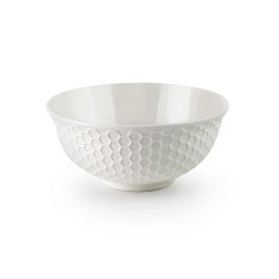 687901 BOL CERAMICO 16cm HEXAGON BLANCO IBILI