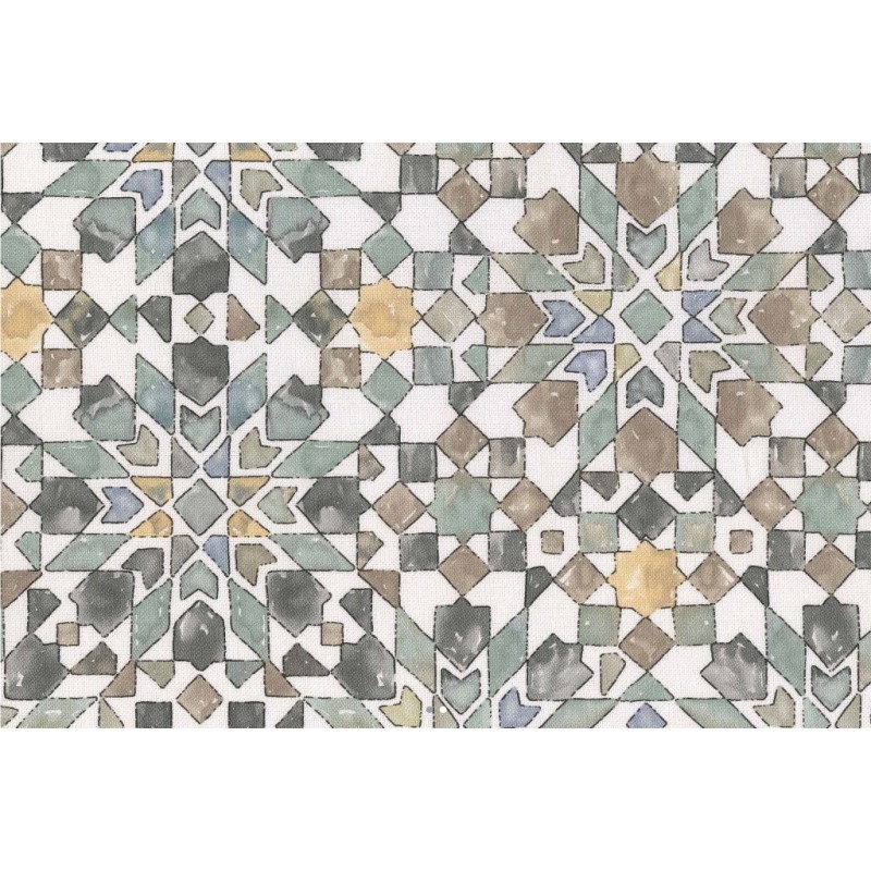 42845 1m MANTEL DE HULE ANTINAMANCHAS MODELO VITRAL 140cm DINTEX