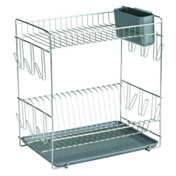 90980 ESCURREPLATOS GRANDE INOXIDABLE 18-8 18 PLATOS 43x25x41,5cm SAUVIC