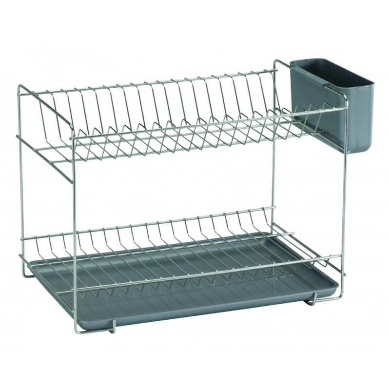 90985 ESCURREPLATOS PEQUEÑO INOXIDABLE 18-8 18 PLATOS 38,5x25x28cm SAUVIC