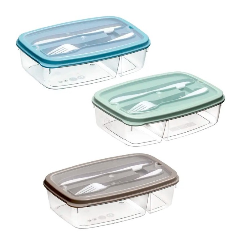 1203 TAPER PLASTICO RECTANGULAR CON CUBIERTOS 1,5L