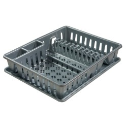 1065 ESCURREPLATOS CON BANDEJA PLATA SUPER