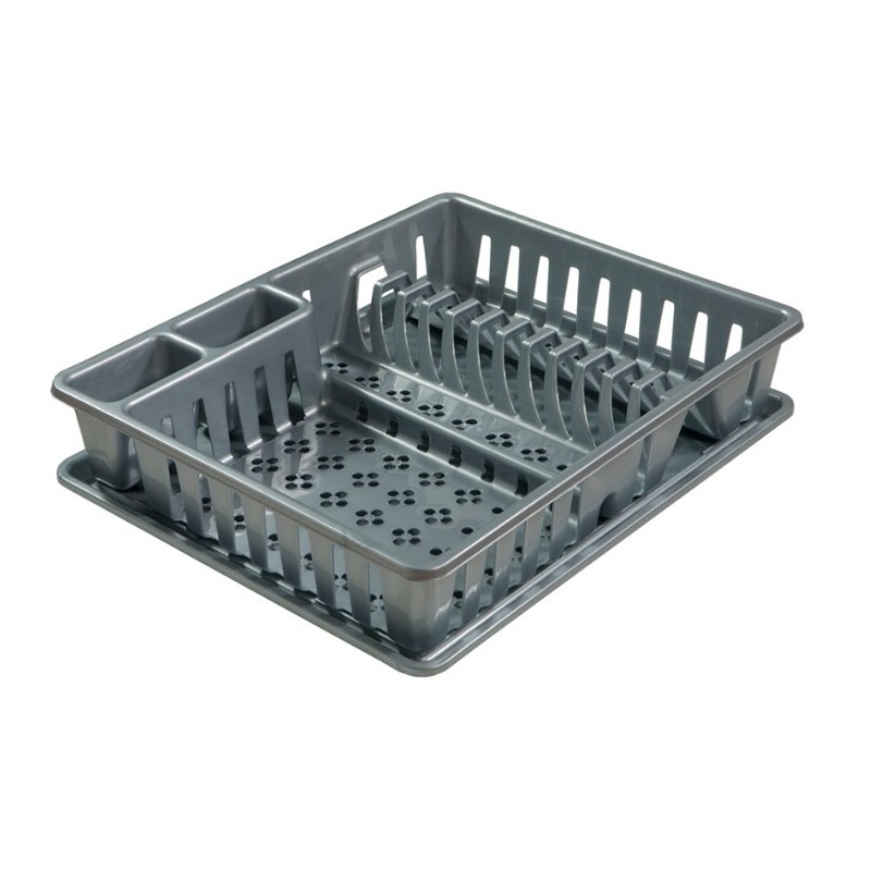 1065 ESCURREPLATOS CON BANDEJA PLATA SUPER