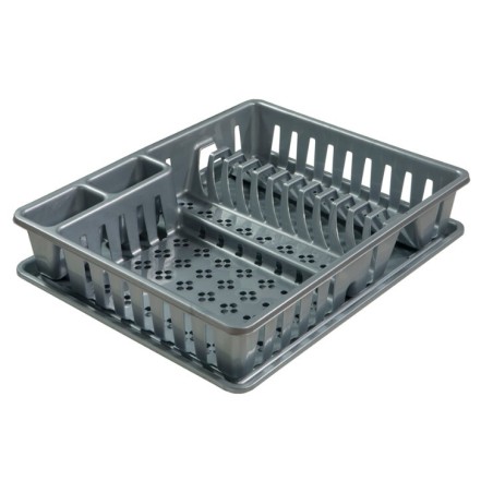 1065 ESCURREPLATOS CON BANDEJA PLATA SUPER