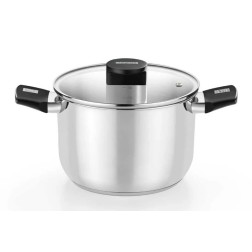 M240222 OLLA INOX 22cm CON TAPA VIDRIO ELITE MONIX