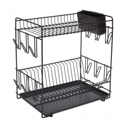 89023 ESCURREPLATOS GRANDE 18 PLATOS NEGRO 43x25x41,5cm SAUVIC