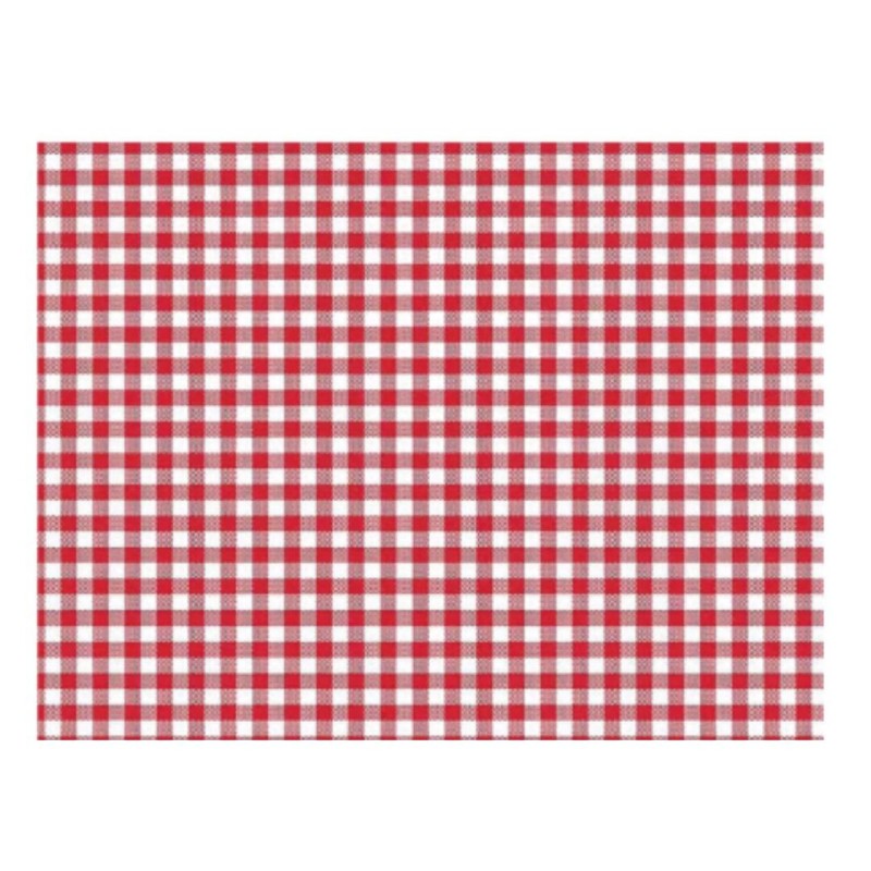 83512 1m MANTEL DE HULE QD-TEX MODELO CUADROS ROJOS 140cm DINTEX