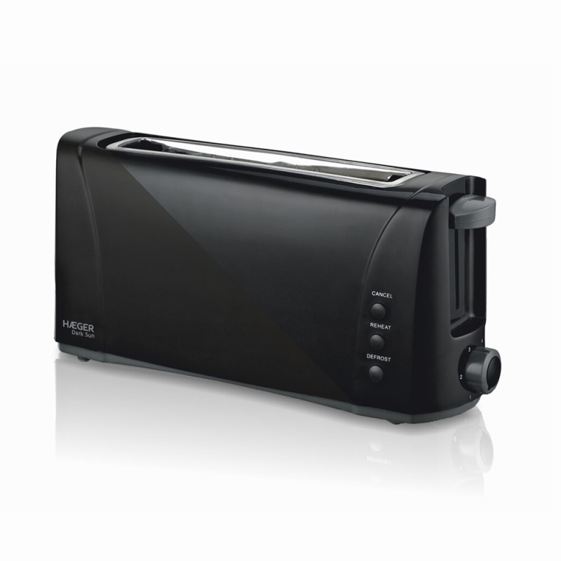 TO-100-007A TOSTADOR MULTIFUNCION RANURA EXTRA LARGA 1000W NEGRA DARKSUN HAEGER