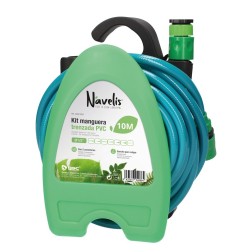 403010001 KIT 10m MANGUERA TRENZADA 1-2" + PISTOLA + SOPORTE PARED NAVELIS